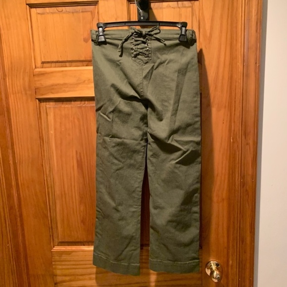 Hayden Los Angeles Cropped Straight lEg Pants Olive Small - Picture 3 of 5